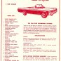 Inst Sheet 1963 Olds Starfire