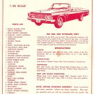 Inst Sheet 1963 Plymouth Fury Convertible