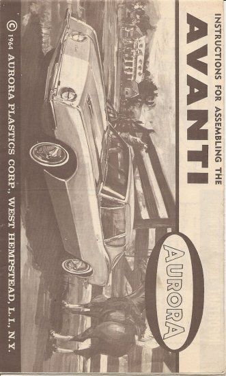Inst Sheet 1964 Avanti
