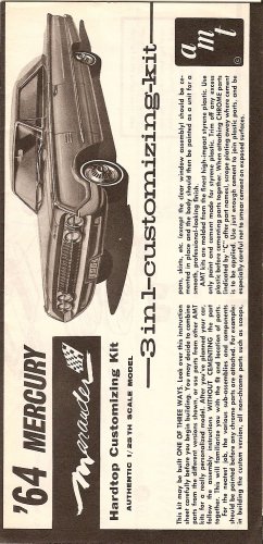 Inst Sheet 1964 Mercury Marauder 3 in 1