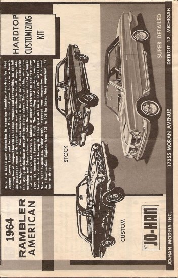 Inst Sheet 1964 Rambler American