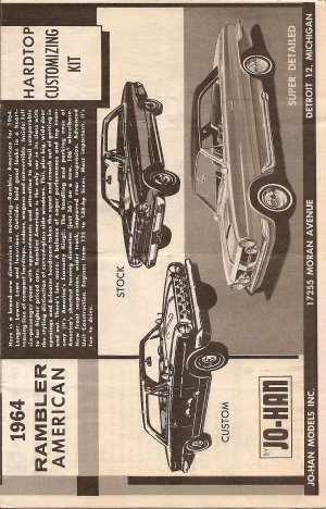 Inst Sheet 1964 Rambler American