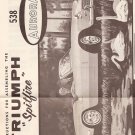 Inst Sheet 1964 Triumph Spitfire