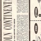 Inst Sheet 1965 Lincoln Continental