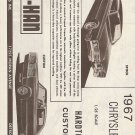 Inst Sheet 1967 Chrysler 300 Hardtop