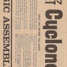 Inst Sheet 1967 Comet Cyclone GT