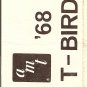 Inst Sheet 1968 T Bird Mini