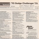 Inst Sheet 1970 Dodge Challenger TA