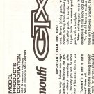 Inst Sheet 1971 Plymouth GTX