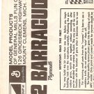 Inst Sheet 1972 Barracuda