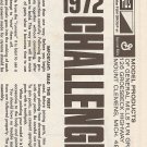 Inst Sheet 1972 Challenger