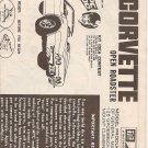 Inst Sheet 1972 Corvette Open roadster