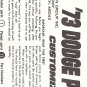 Inst Sheet 1973 Dodge pick Up