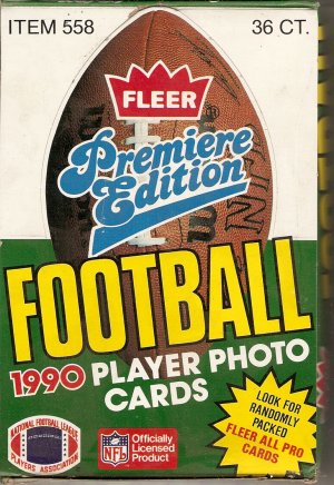 1990 FLEER PREMIERE EDITION FOOTBALL PLAYER PHOTO CARDS BOX # 558, 9.2 NM - 