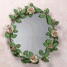 Metal Rose Wall Mirror -33595