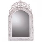 White Carved Mirror -31586