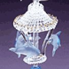 Glass Sculpture Color Dolphins Carousel -30308