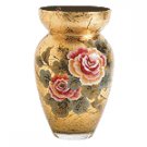 Gold Leaf Glass Vase -35644