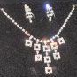 Wedding Bridal Rhinestone/Pearl Necklace & Earrings Set