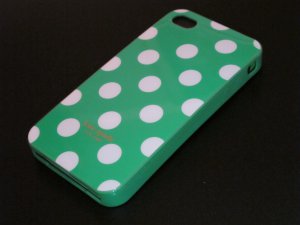 New kate spade case for iPhone 4 (Green/White Polka dots)