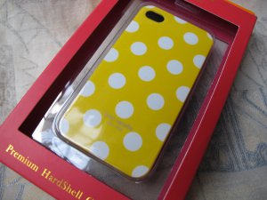 New kate spade case for iPhone 4 (Yellow/White Polka dots)