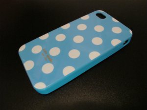 New kate spade case for iPhone 4 (Blue/White Polka dots)