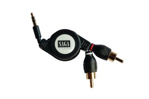 aboutSAGA 2.6ft Retractable 3.5mm Mini plug to 2 RCA plugs