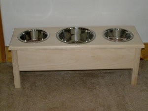 Medium 3 Bowl Elevated Dog Feeder Stand