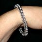 Grey Pearl Platinum Swarovski Crystal Bangle Bracelet Hematite Beads Very Sparkly