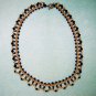 Amber Swarovski Crystals Brown Pearls Elegant Lattice Necklace Gold Toggle Clasp