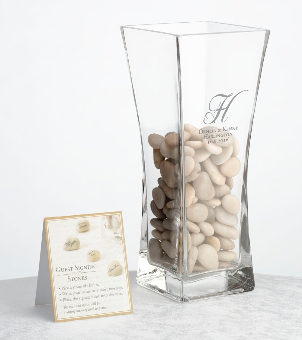 Personalised Signing Stones with Vase ~ Guest Book Alternative