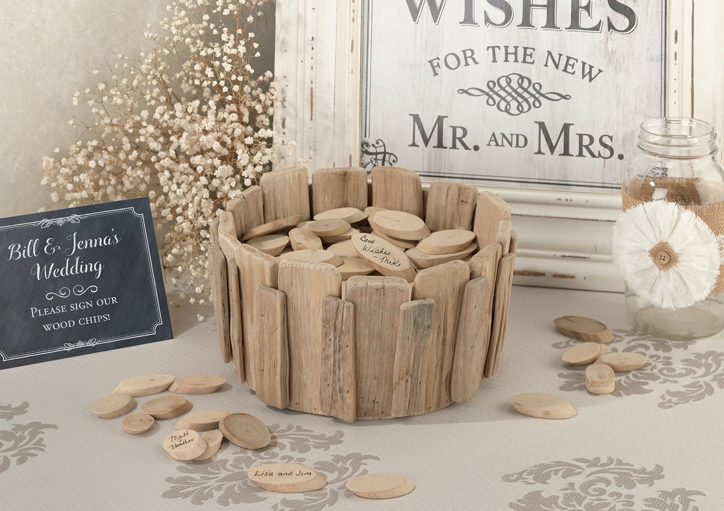 Wood Basket For Signing Chips