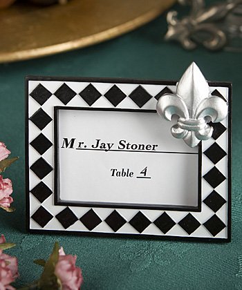 Splendid fleur de lis design place card photo frame favors