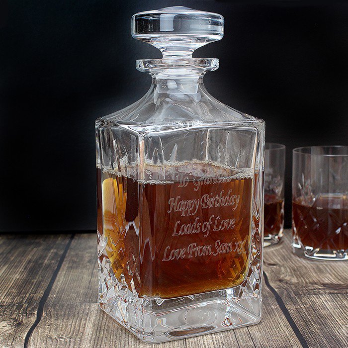 Engraved Cut Crystal Decanter