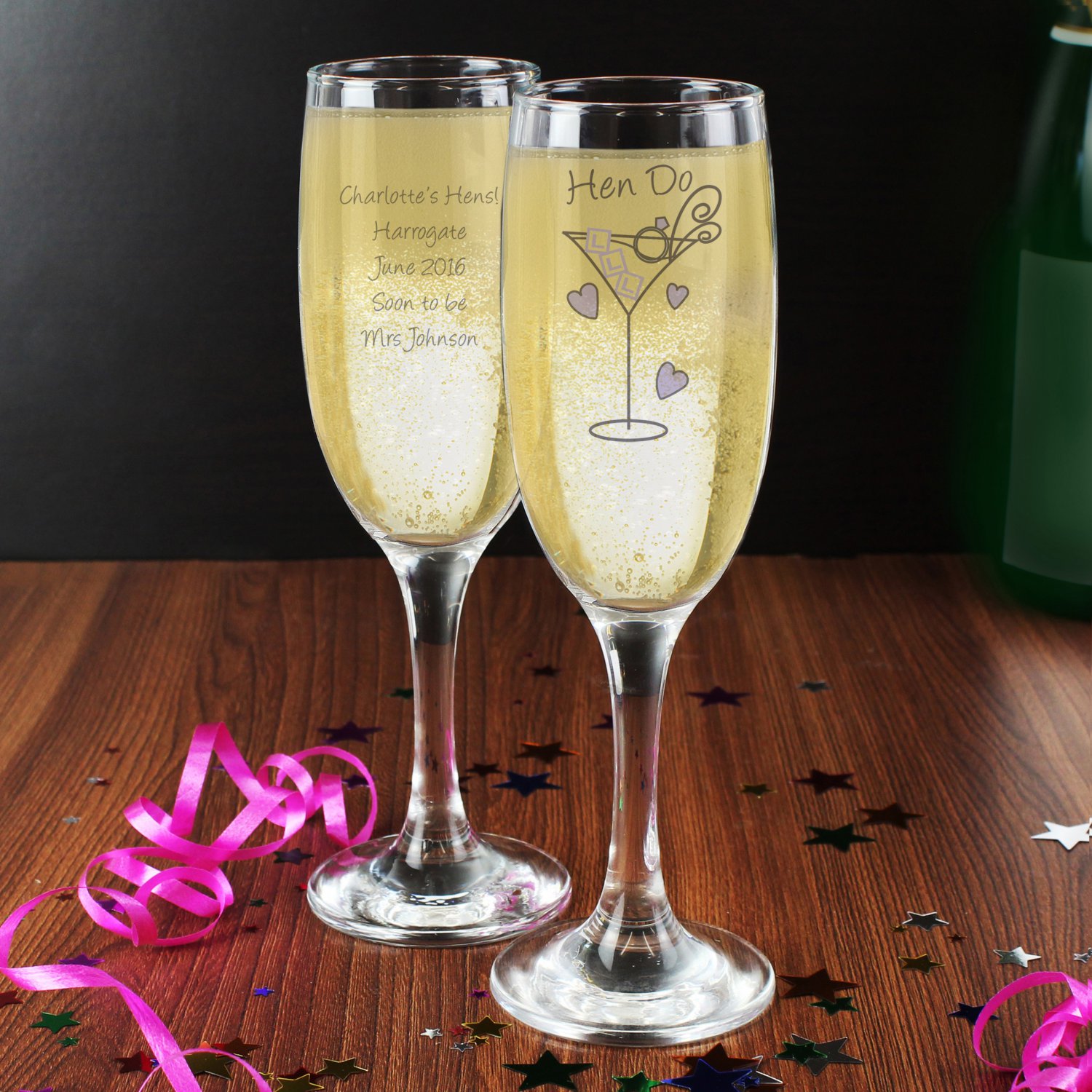 Personalised Hen Do Toast Flute - Pack Of 10