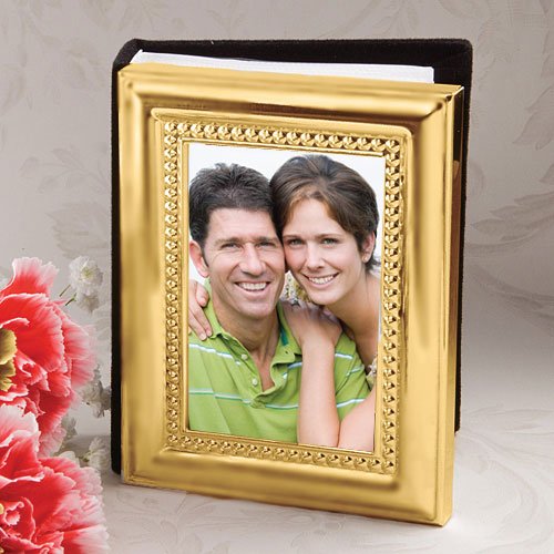 Matte gold metal photo album