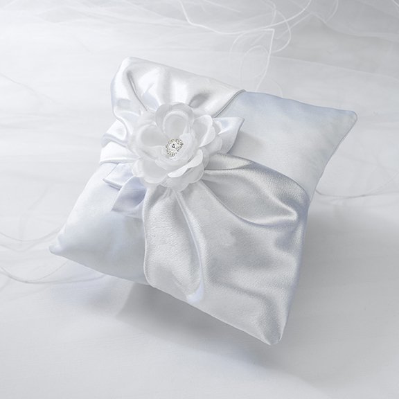 White Rose Ring Pillow