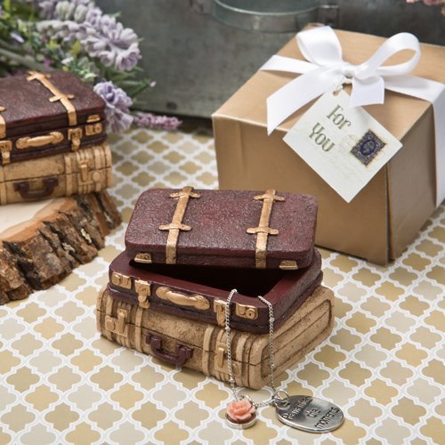 Vintage style luggage design trinket box