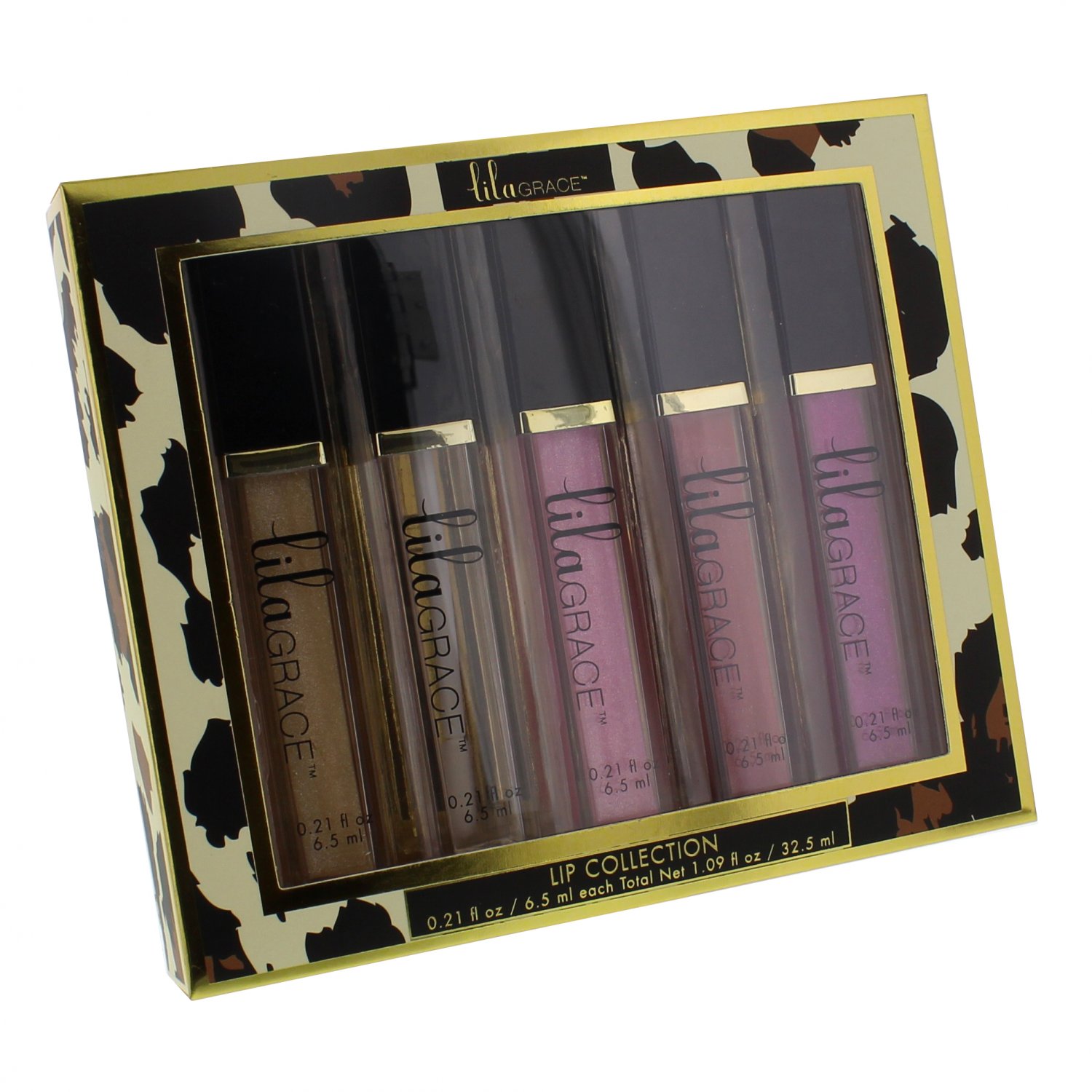 Lila Grace Leopard 5pc Lip Gloss Set