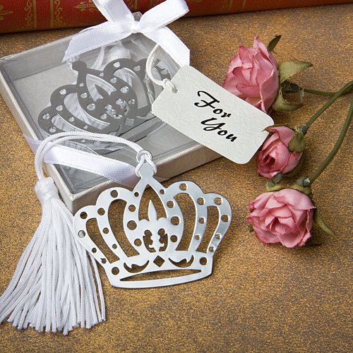 6x Crown Design Bookmark Favors