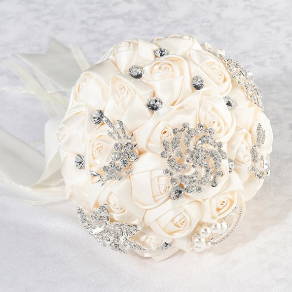 Crystal Flower Bouquet - Ivory