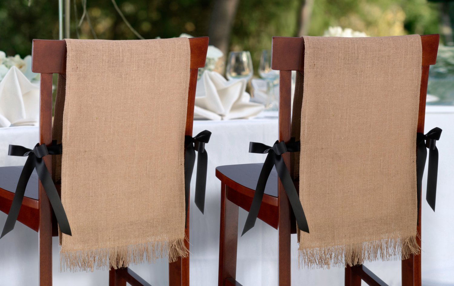 Set of 2 Burlap Chair Covers - Blank