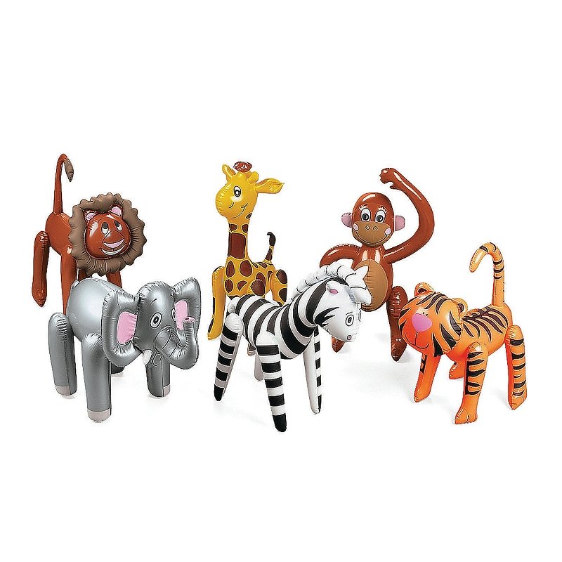 12 x Inflatable Zoo Animal Assortment