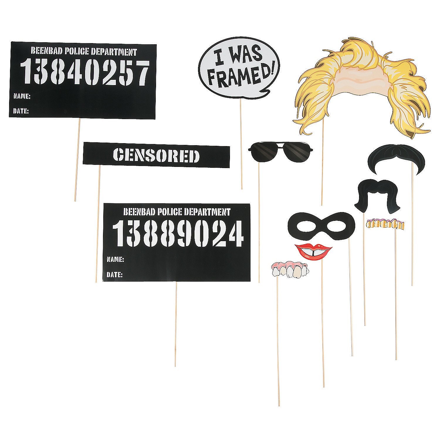 12 Mug Shot Photo Props
