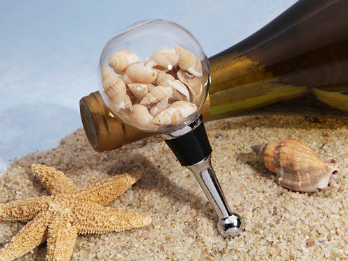 Stunning beach themed seashell bottle stopper