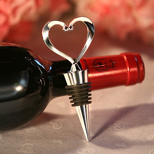 6x Heart Design Wine Bottle Stoppers