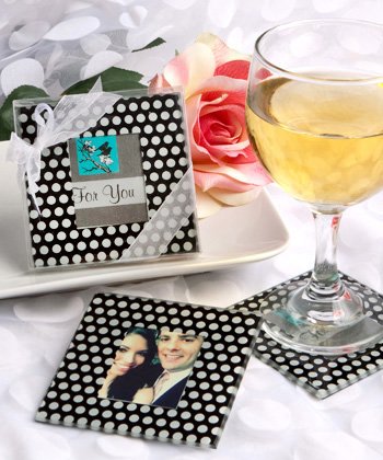 Photo coaster sets with polka dots!