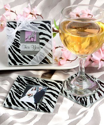 Zebra pattern photo coaster sets