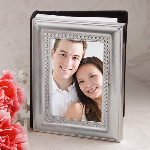 Matte silver metal frame design photo album