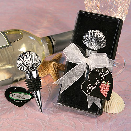 Vineyard Collection Shell Design Wine Stopper Favors
